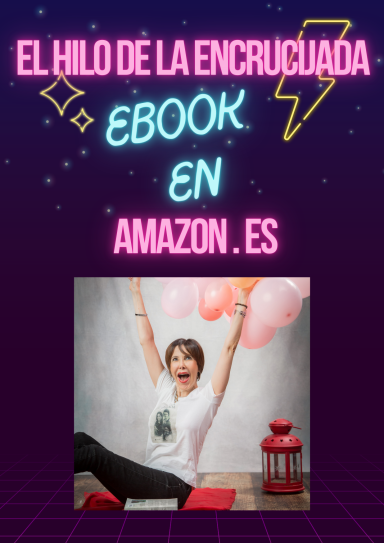 Ebook "El Hilo de la Encrucijada" de Moira Láquesis Moira Láquesis con globos celebrando su éxito con "El Hilo de la Encrucijada".