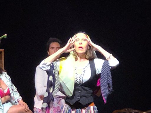 "Fin de mes" de Bosco Vida Moira Láquesis actuando en una obra de teatro